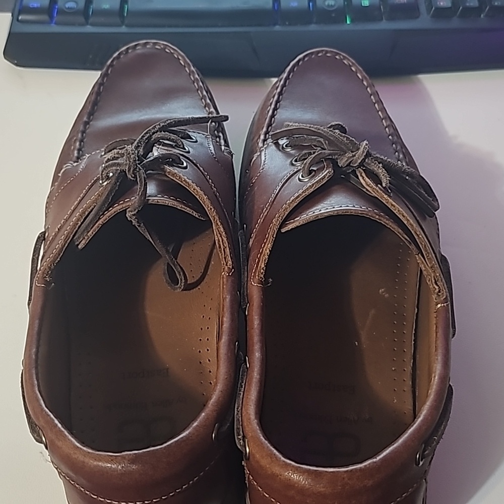 Allen Edmonds Eastport Mens Brown Loafter 11 D Leather Boat Shoes Lace Up